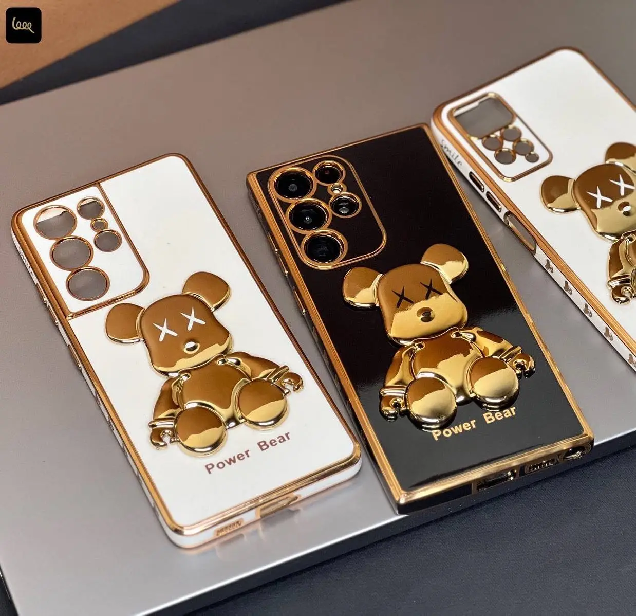 bear brick stand-2 قاب خرس طلایی استند دار