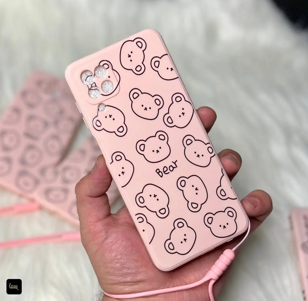 iphone-picture-bear-frame قاب خرس صورتی بند دار شیائومی