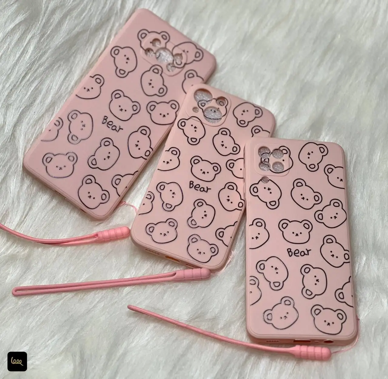 iphone-picture-bear-frame1 قاب خرس صورتی بند دار شیائومی