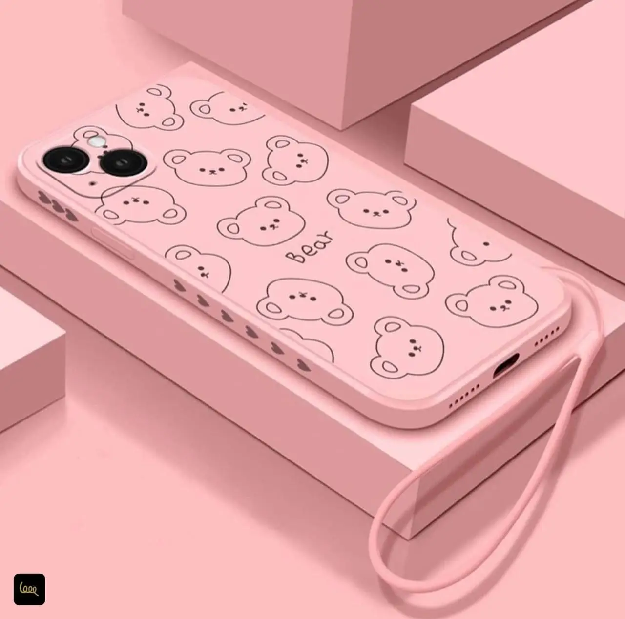 iphone-picture-bear-frame2 قاب خرس صورتی بند دار شیائومی