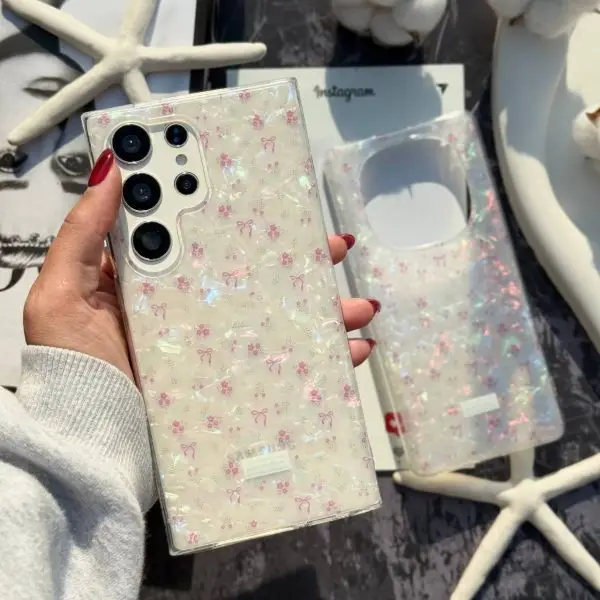 قاب سامسونگ گل پاپیون صدفی