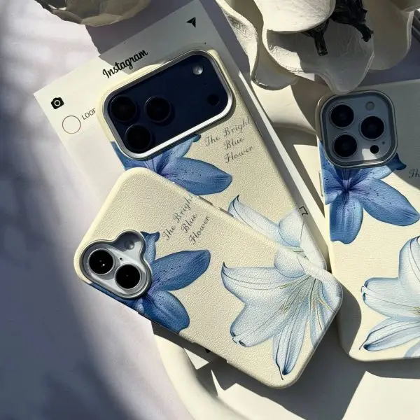 قاب آیفون لیلیوم آبی